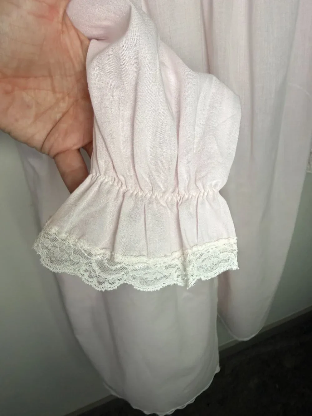 Vintage Cachet Pink Embroidered Lace Nightgown Grannycore Cottagecore Sz S